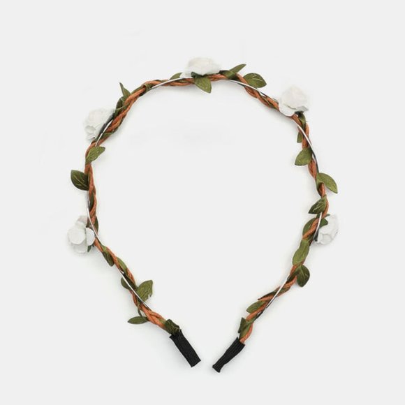 Bandeau tressé à fleur de rose - Picture 1 of 2